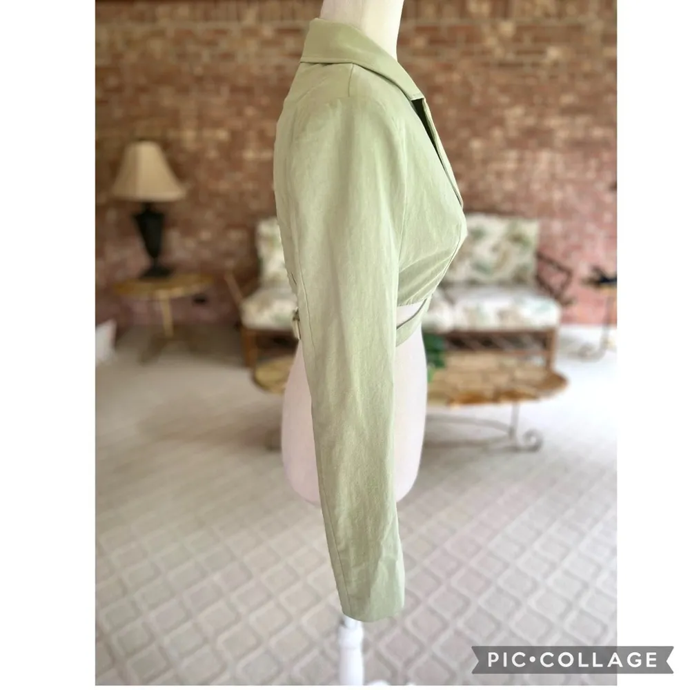 NEW Mistress Rocks Favour Jacket Top Cropped Mint Green Long Sleeve XS Cutout - Image 11
