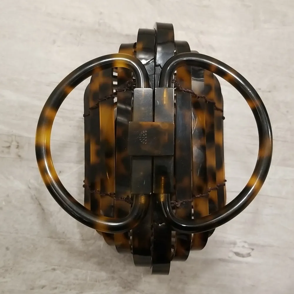 💕CULT GAIA💕 Lillith Bag ~ Tortoise Acrylic Mini Top Handle Bag Collapsible - Image 13