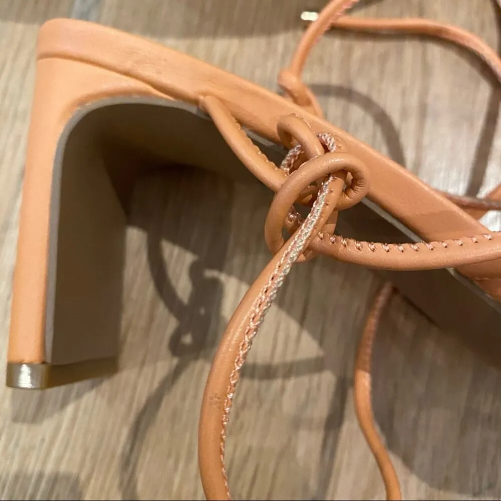 Chinese Laundry Yita Heels Tie Strap Sandals in Smooth Orange - NWOT - Image 9