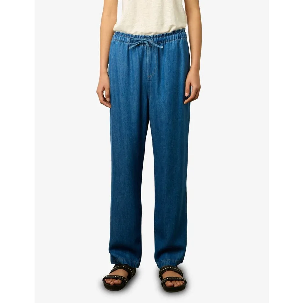 Gerard Darel Coastal Relaxed Paperbag Straight Jeans 8 Tall Boho Lounge Indie - Image 8