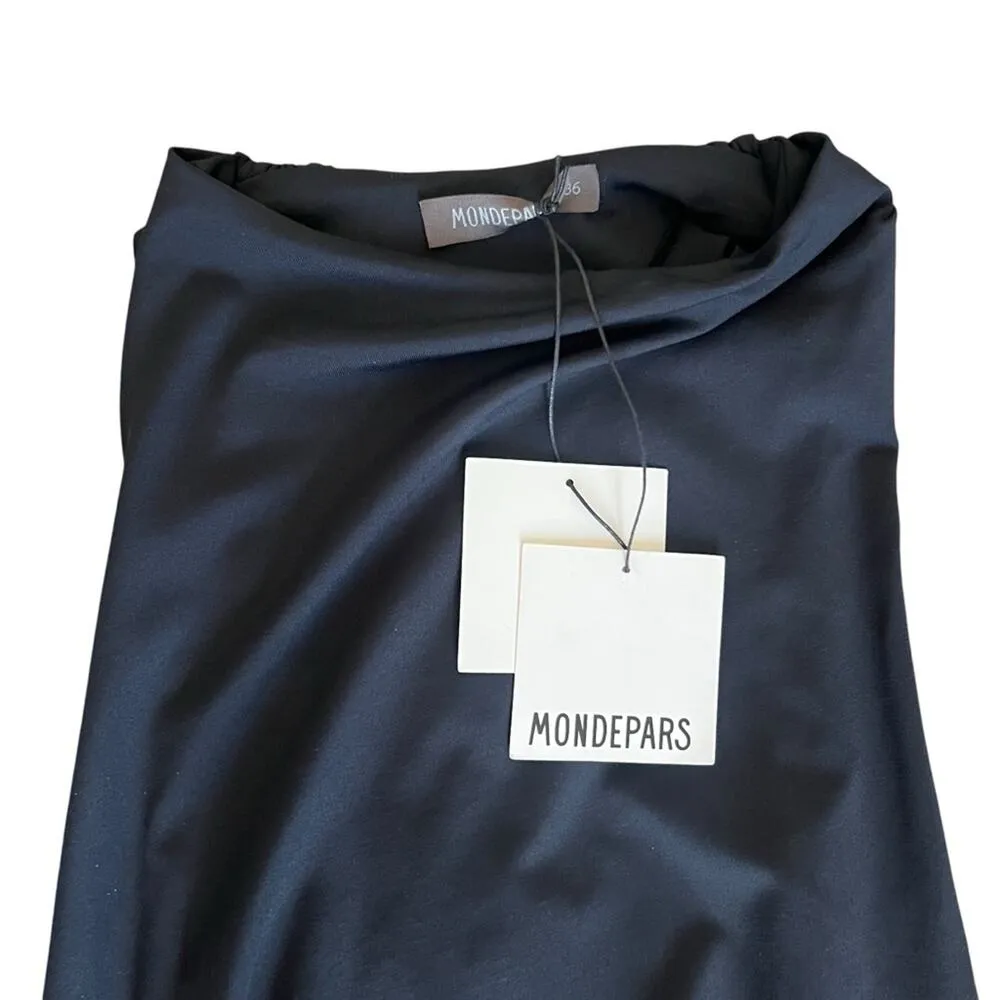 Mondepars Women’s Sleeveless Open Back Navy Train Bodycon Gown Maxi Dress Sz 36 Blue - Image 4