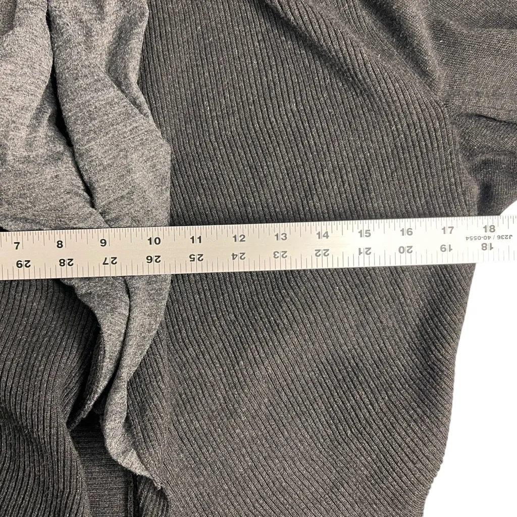 S/M Womens Coldwater Creek Gray Cascade Cardigan SWEATER Cotton Blend Grandma - Image 7