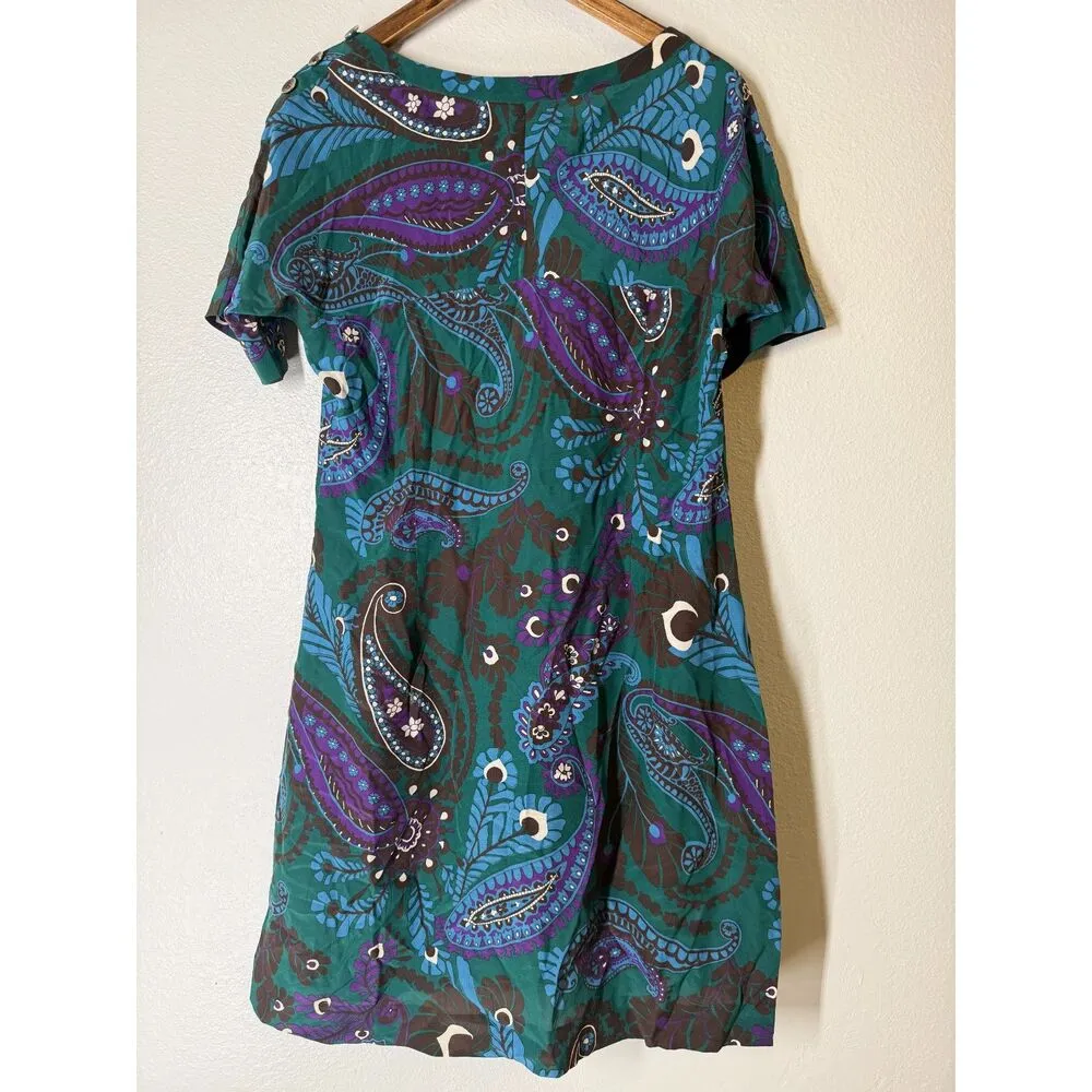 Banana Republic Floral Pattern 100% Silk Dress Womens Sz L Quiet Luxury Career - Image 5