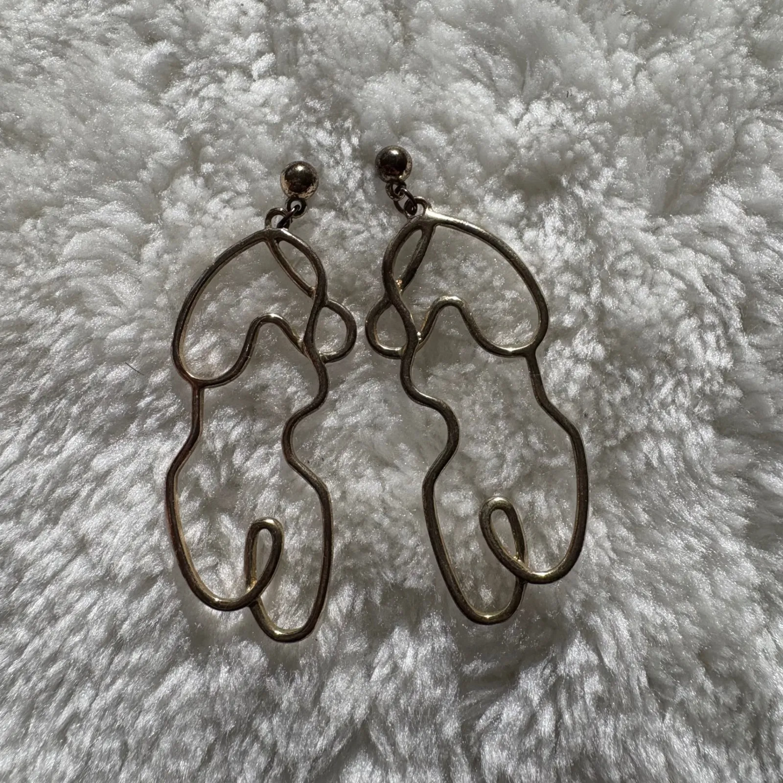 Abstract Body Earrings Silhouette Woman Figure Nude Dangle Drop‎ Earrings Gold - Image 2