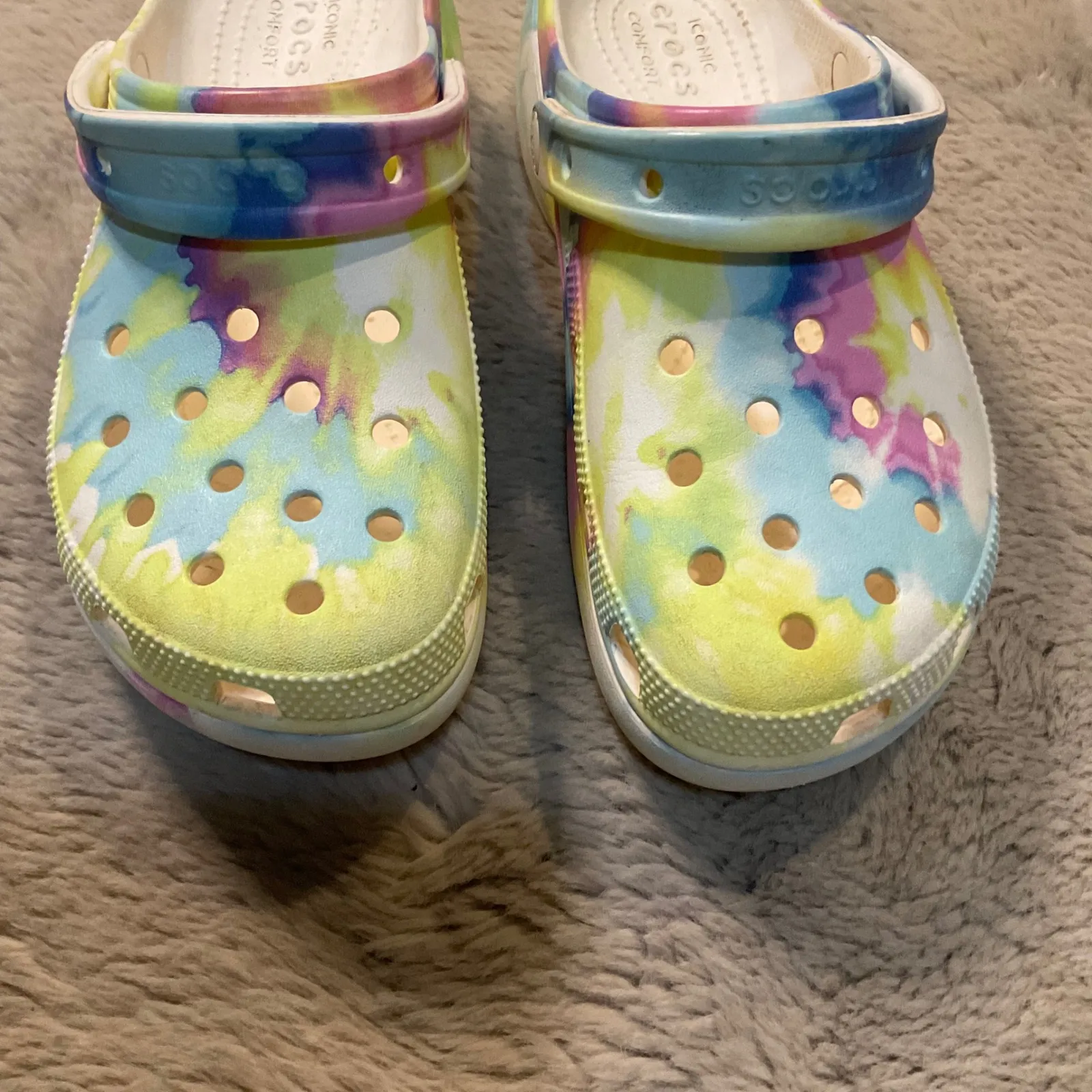 Crocs Platform Tie Dye Size 9 Womens Comfort Clog Rubber - Image 2