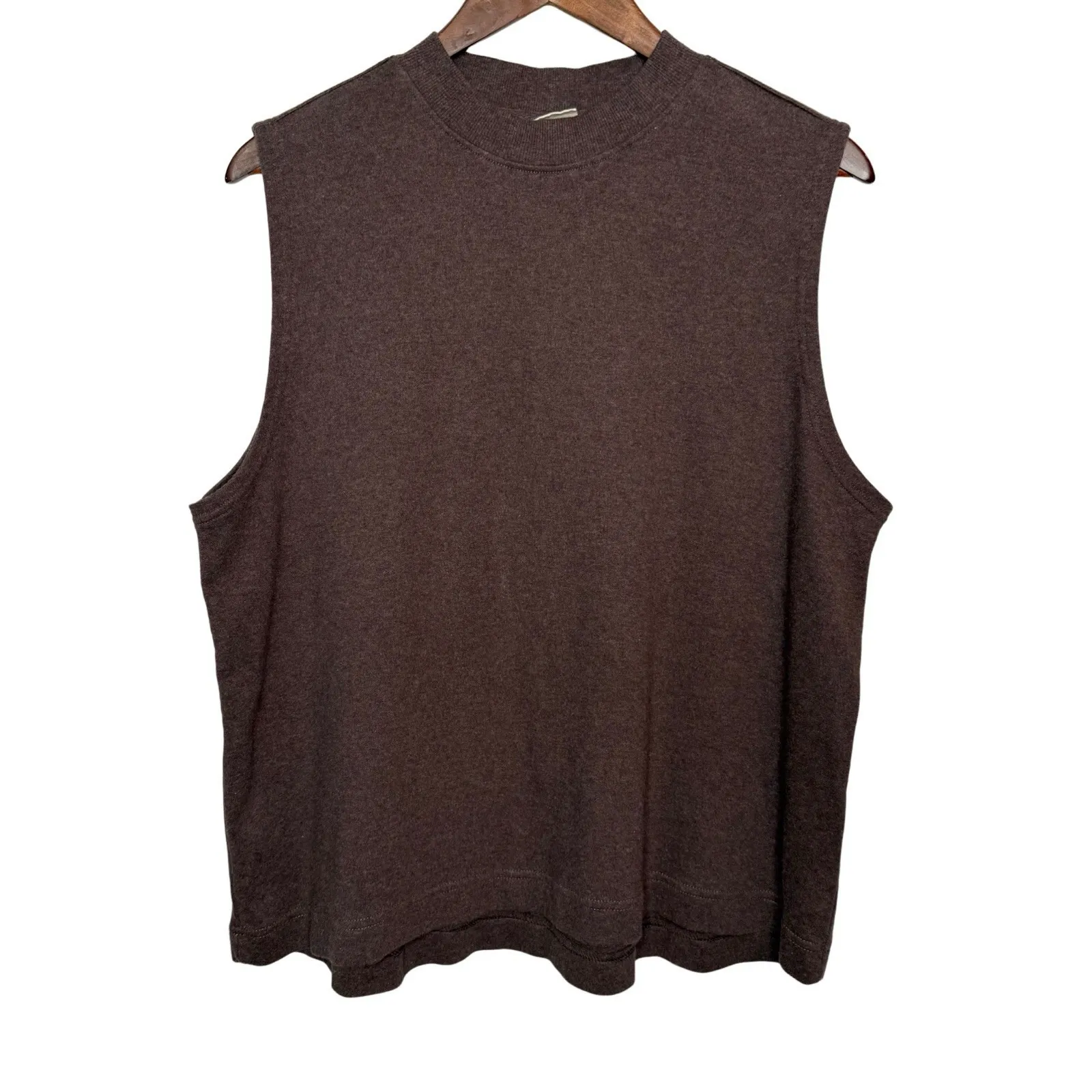 Pact Organic Cotton Sleeveless Sweatshirt and Sweatpants Matching Set XL Brown - Image 3