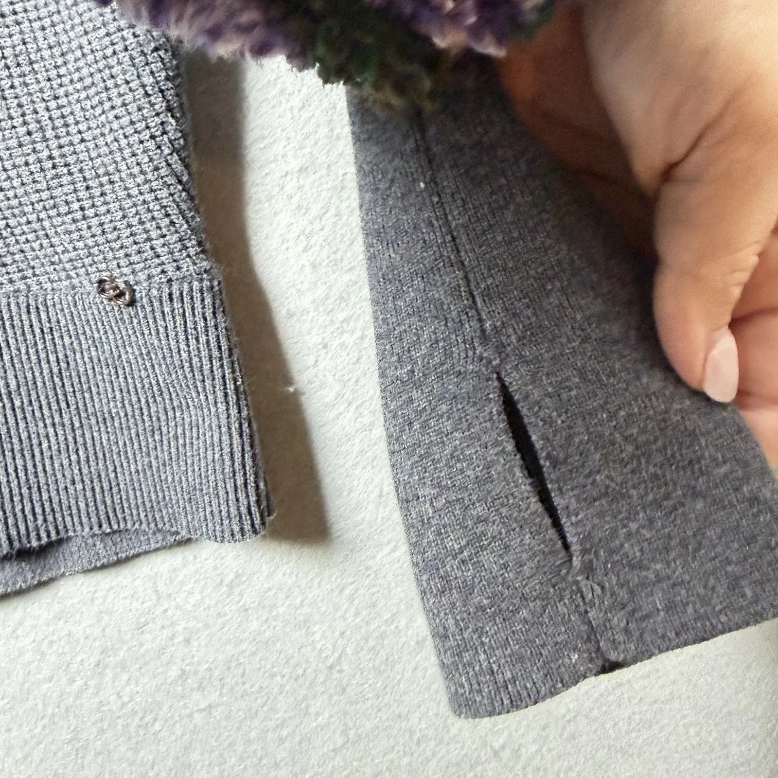 Calia by Carrie Underwood Effortless Gray Waffle Sweater Women's Size undefined - Image 4