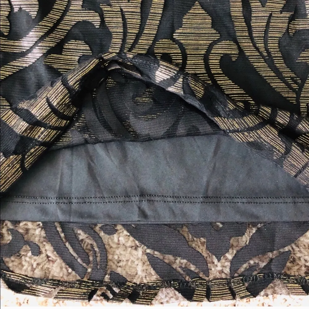 Melissa Paige Skirt Lace-Over Mini Black Gold Size L New with Tag - Image 6