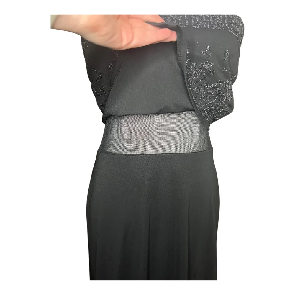 Vintage 90's Beaded Black Formal Gown Aspeed - Image 3