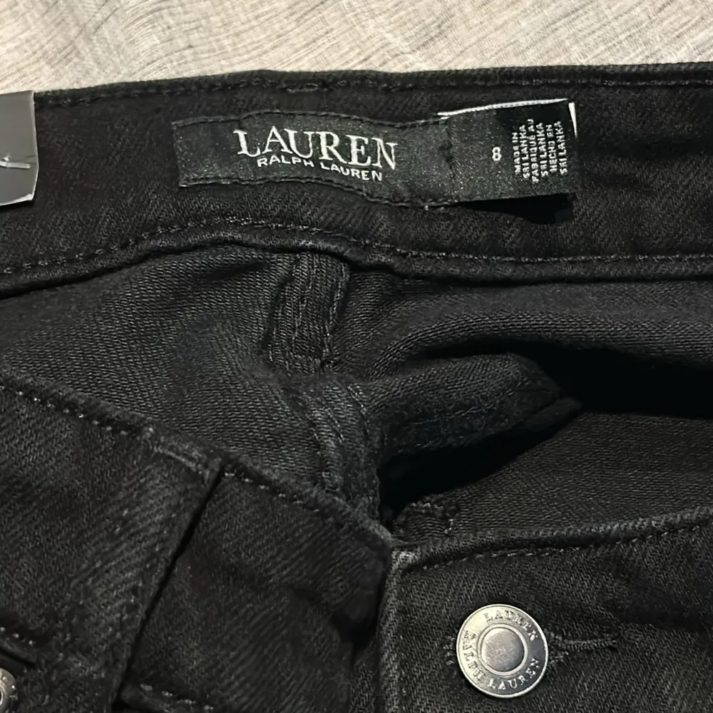 Lauren Ralph Lauren High Rise Flocked Print Bootcut Jeans Black Size 8 - Image 7