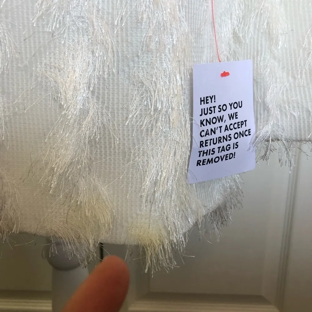 NWT White ASOS DESIGN Fringed Suit Blazer Size US 6 - Image 8