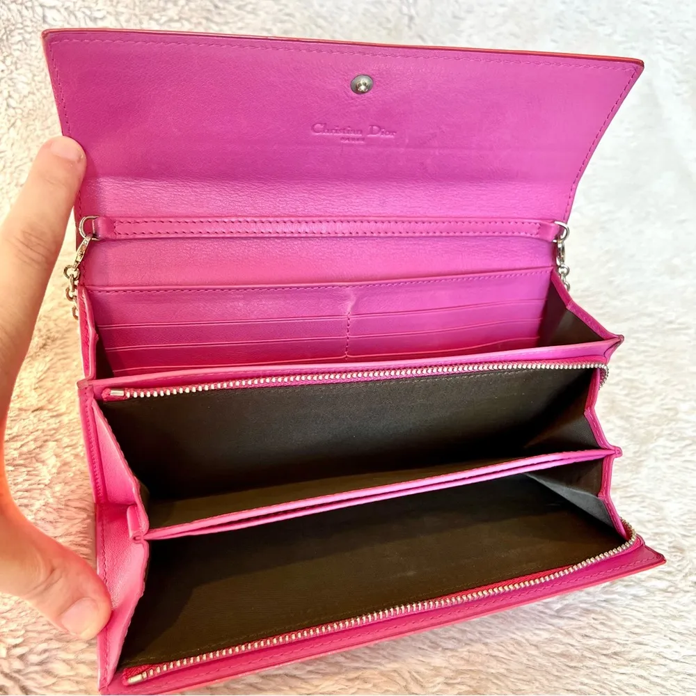 Christian Dior Pink Patent Leather Trotter Wallet WOC - Image 12