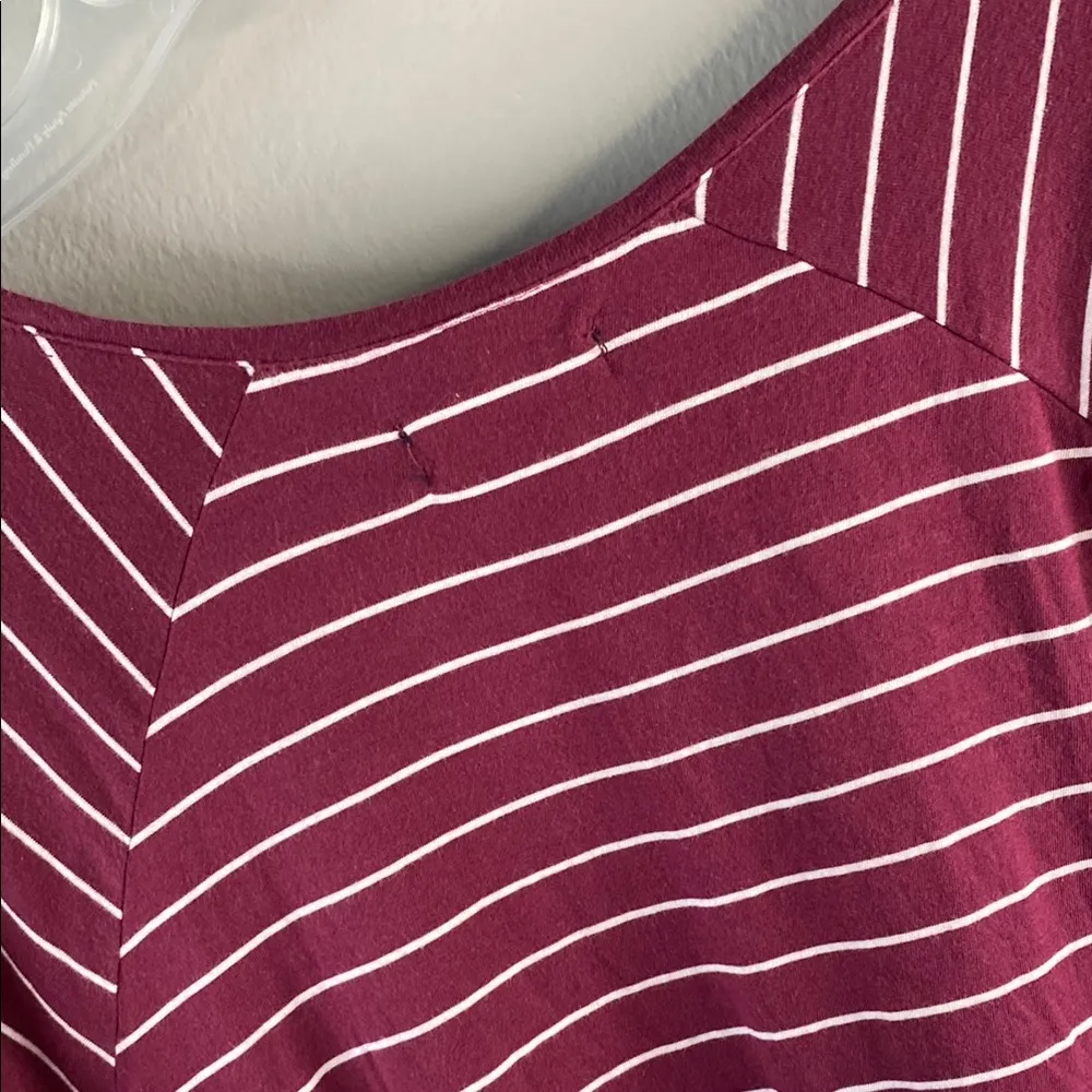Chaps Burgundy Striped Blouse - Image 9