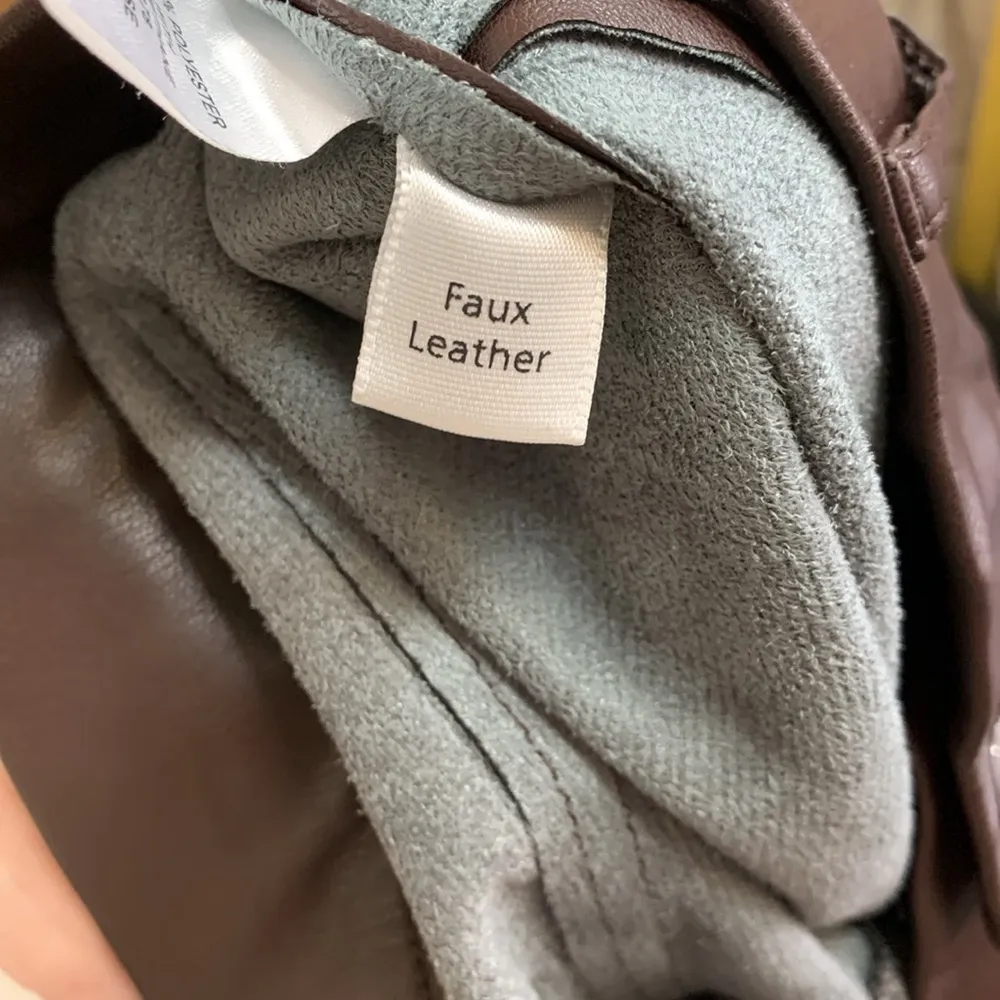 Amazon Brown Leather Pants.  Size Small/Medium - Image 3