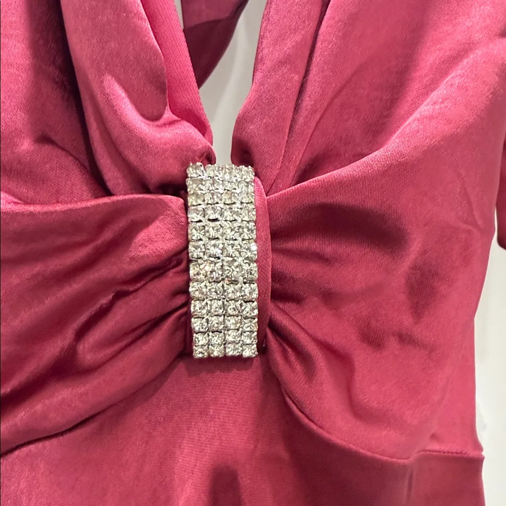 Hello Molly Burgundy Halter Backless Dress - Image 5