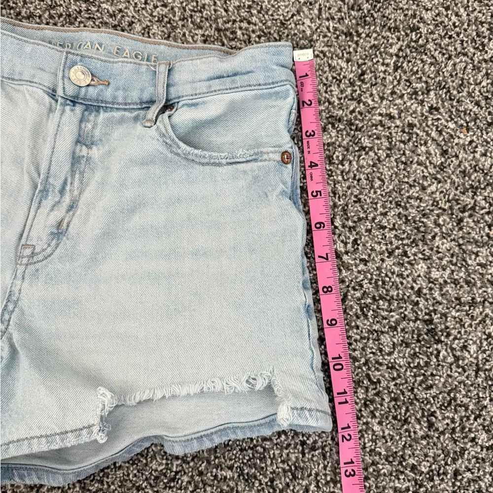 American Eagle Denim Shorts Light Wash Relaxed Jean Short Cut Distressed Casual - Image 8