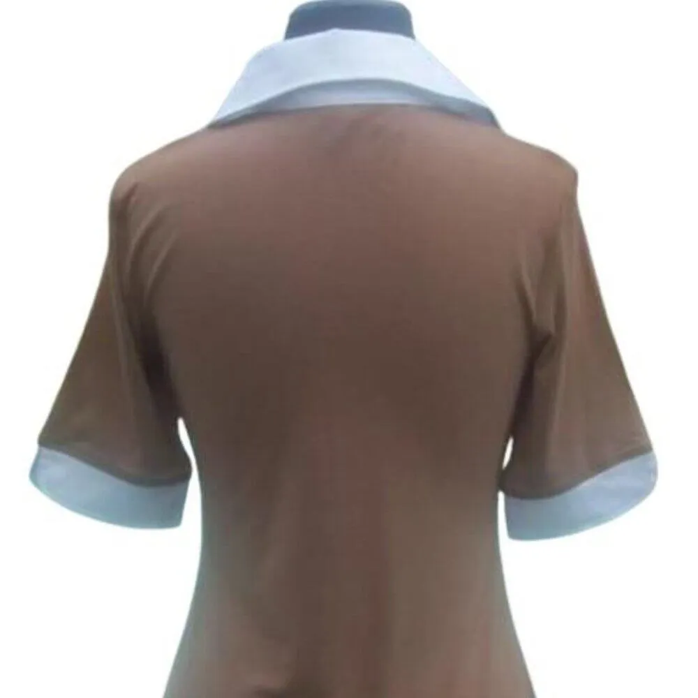 Cache Brown Lace Up Front Ruched Bust Stretch Top New Rayon Spandex $88 NWT - Image 6