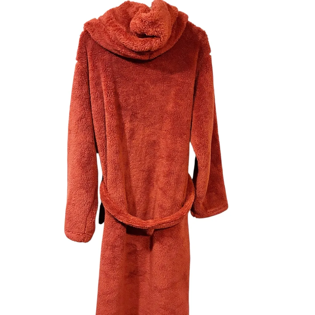 UGG  Rust Brick Red Plush Belted Robe House Coat Size Medium - Image 5