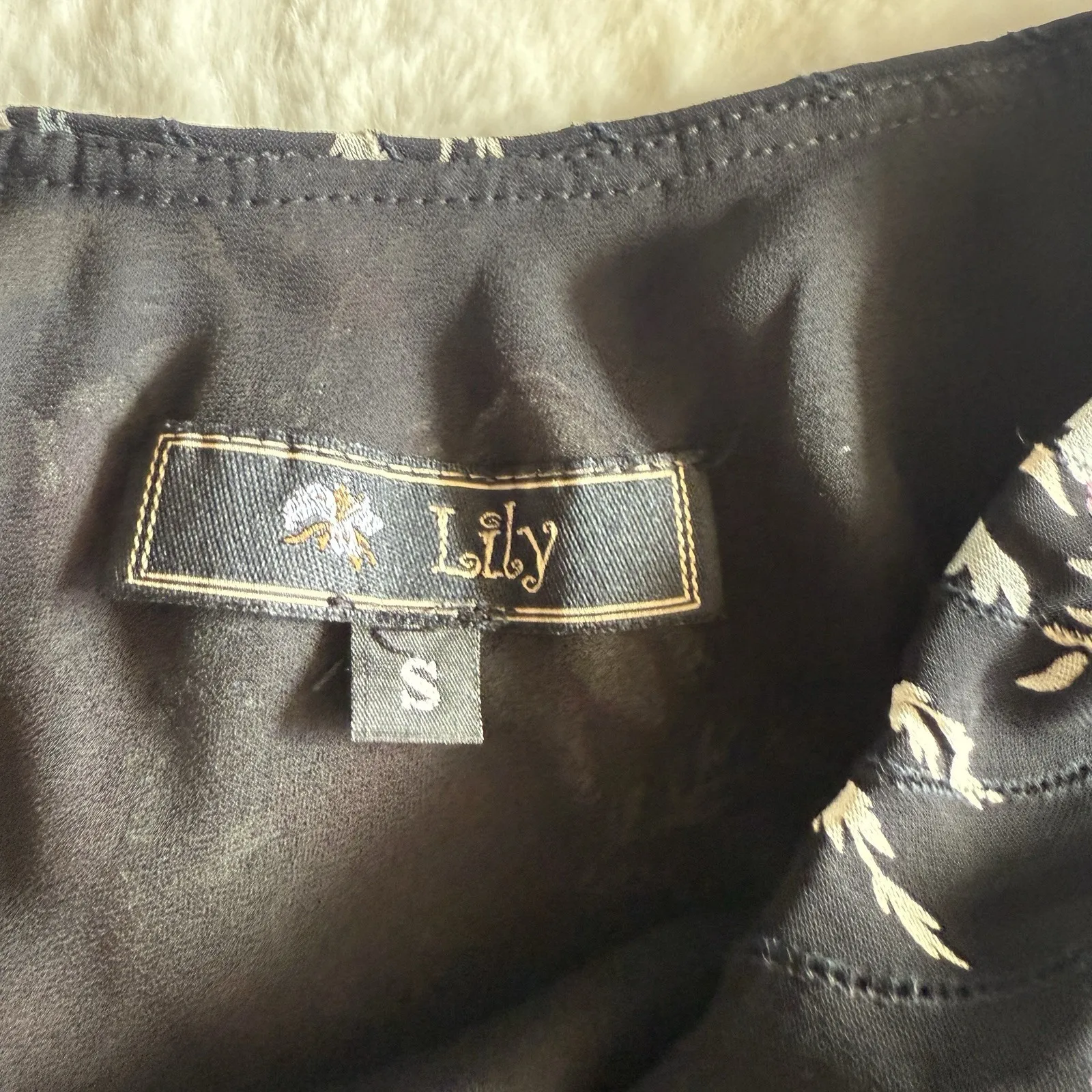 Y2K Floral Midi Skirt Black Flowy Ruffle Hem Vintage Boho Skirt S Low Rise - Image 7