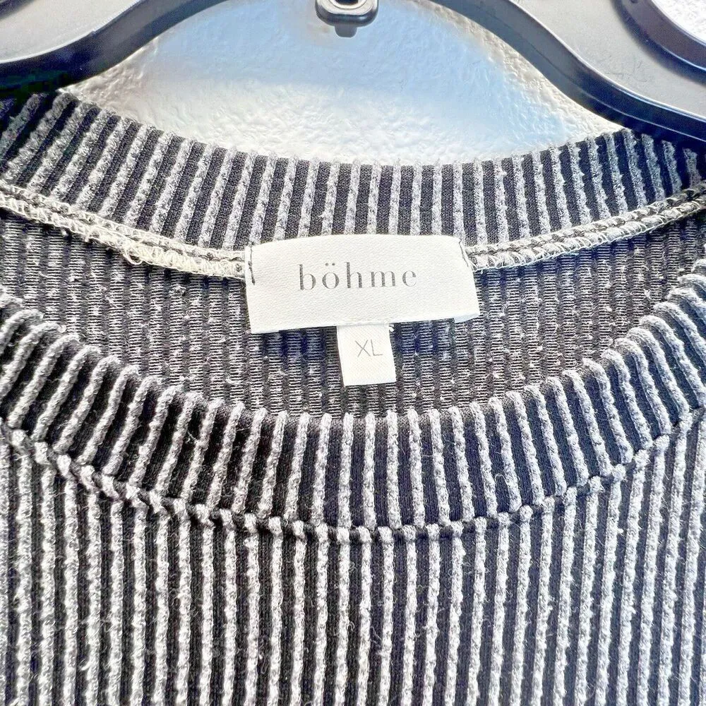 Bohme women blouse top short sleeve casual comfortable cream grey XL. - Image 2