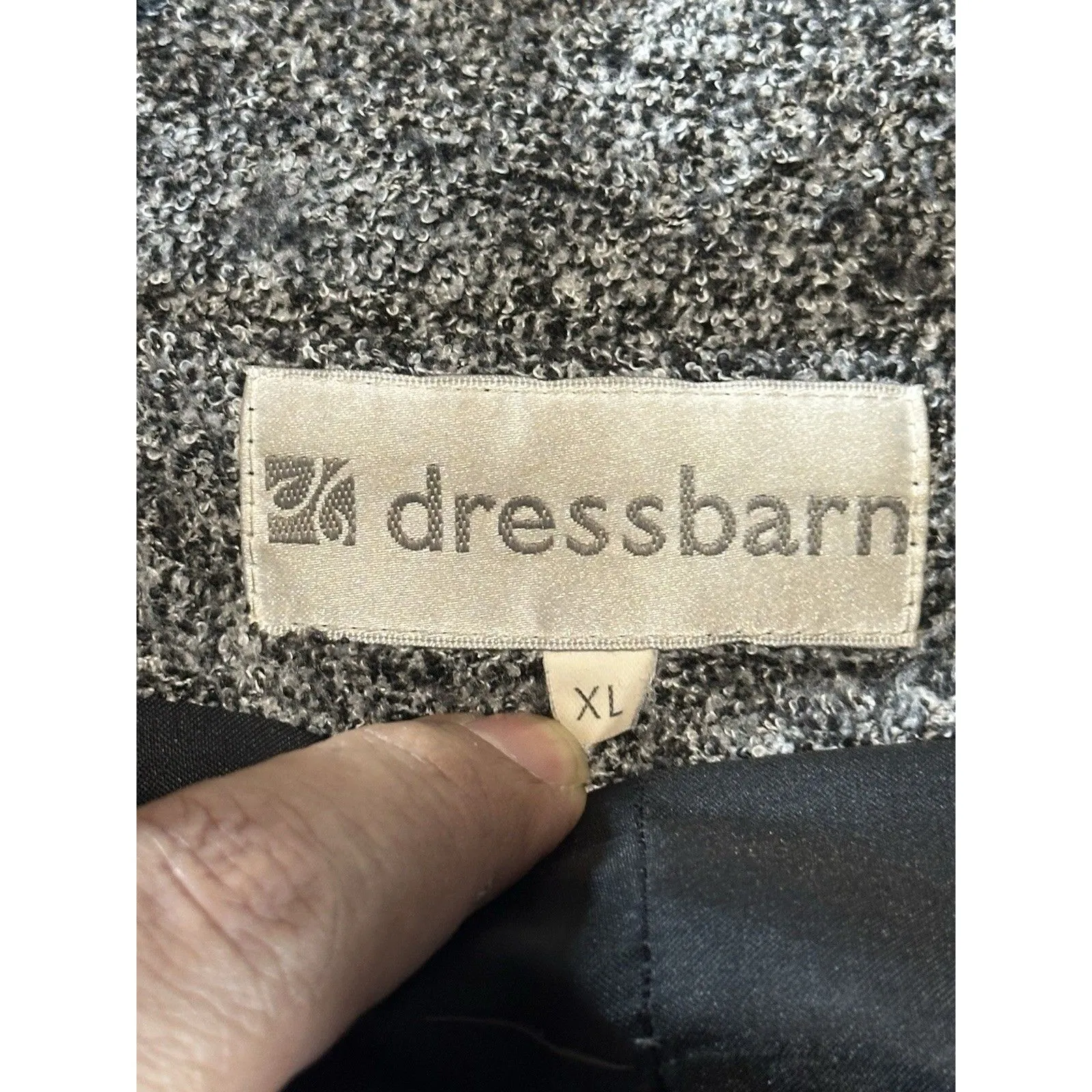 Dressbarn Gray Blazer Jacket Button Down Mock Neck Size XL - Image 9