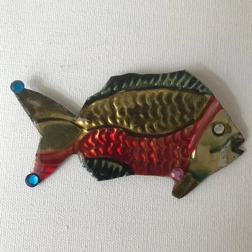 Fish Pin Brooch Handmade Whimsical Vintage Beach - Image 3