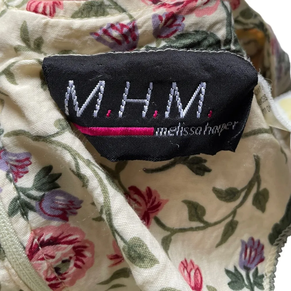 M.H.M. Melissa Harper Vintage 90s Cottagecore Witchy Prairie Floral Midi Dress - Image 6