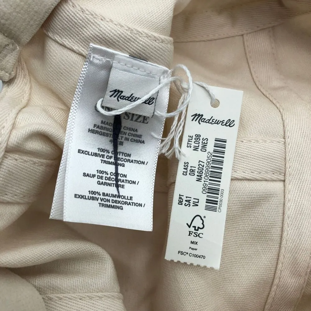 Madewell Womens Cotton Canvas Five-Panel Baseball Cap Ivory OS - Image 7