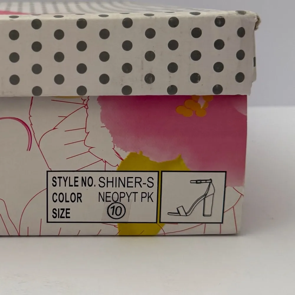 Festival Party Edgy Pink Black Animal Print Barbie Ankle Strap High Heel Size 10 - Image 11