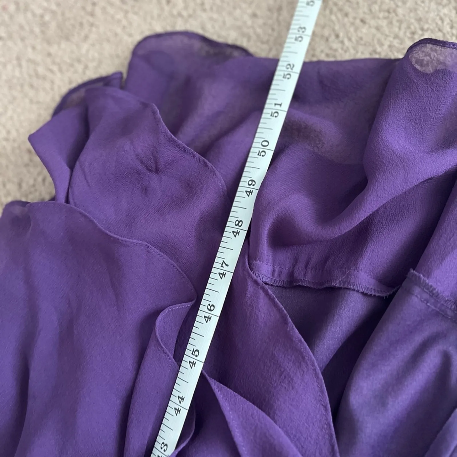 Tadashi Shoji Vintage 90s Silk Chiffon Tiered Ruched Evening Gown Dress - Image 7