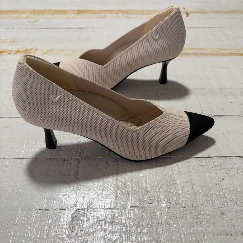 Vivaia Anna Pointed Toe Mid Heels EU size 40 US size 9 Cream Ivory/Black Pumps Black - Image 12
