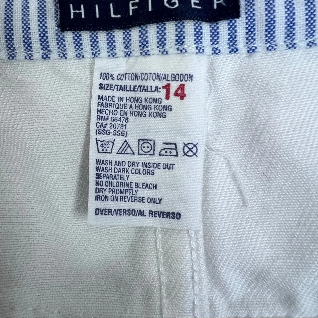 Tommy Hilfiger Size 14 White Denim Jeans Embroidered with A Floral Scene - Image 13