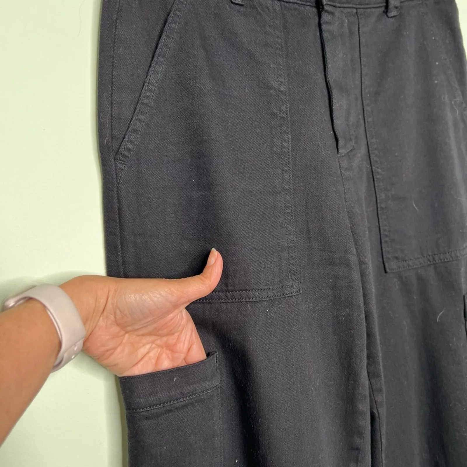 Banana Republic Black black barrel cut pant Tapered Leg Utility Pants Size 0 - Image 11