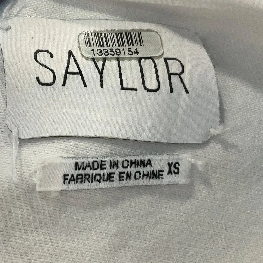 SAYLOR Harriette White Denim Ruffle Sailor Top Blouse Size XS - Image 5