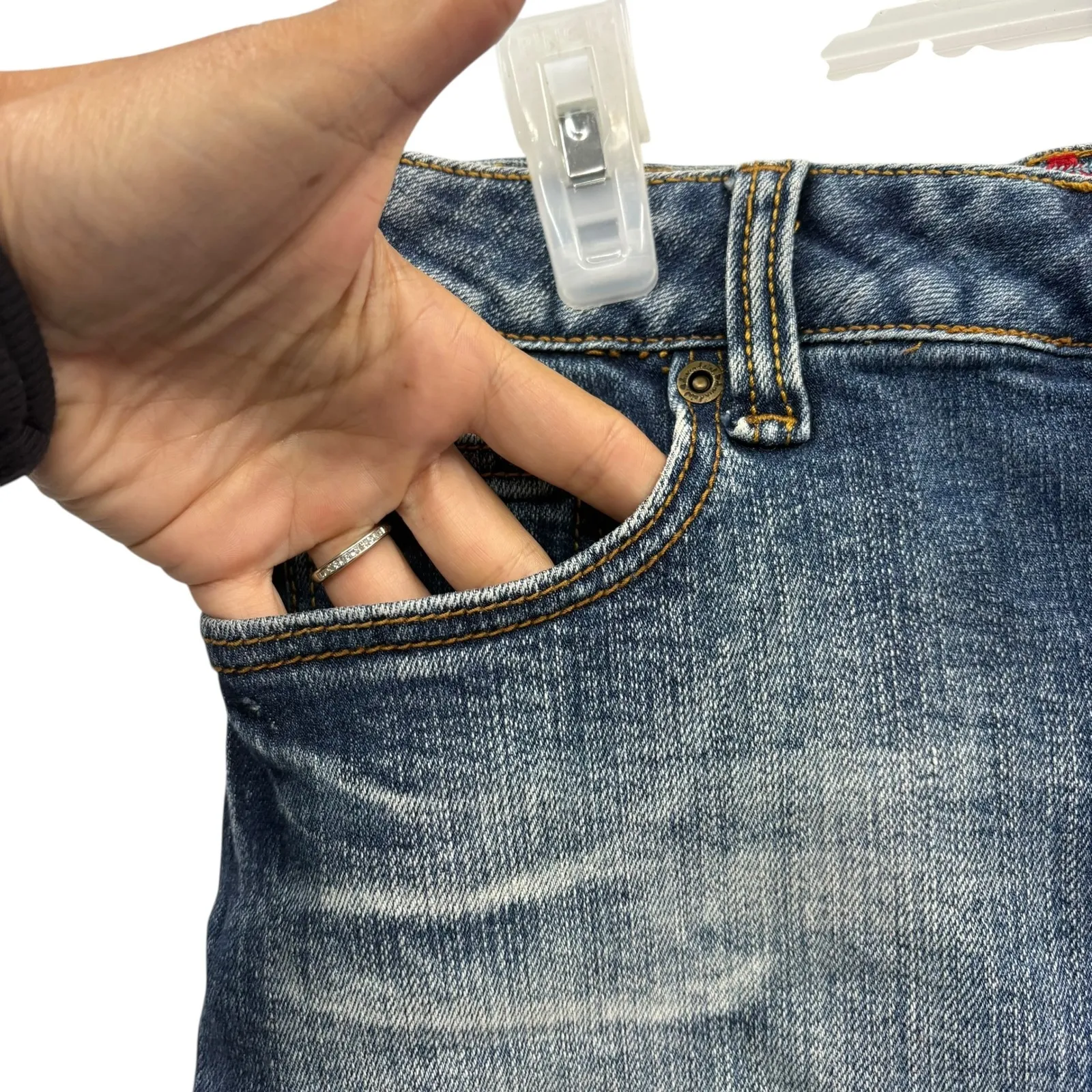 Sound Girl Women's Y2K Denim Mini Skirt Embroidered Pockets Blue Jean Size 7/29 - Image 3