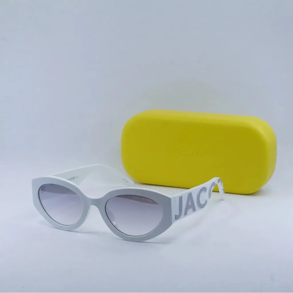 Marc Jacobs Sunglasses MARC694/G/S 0HYMIC White/Grey/Grey Mirror Gradient Silver - Image 3