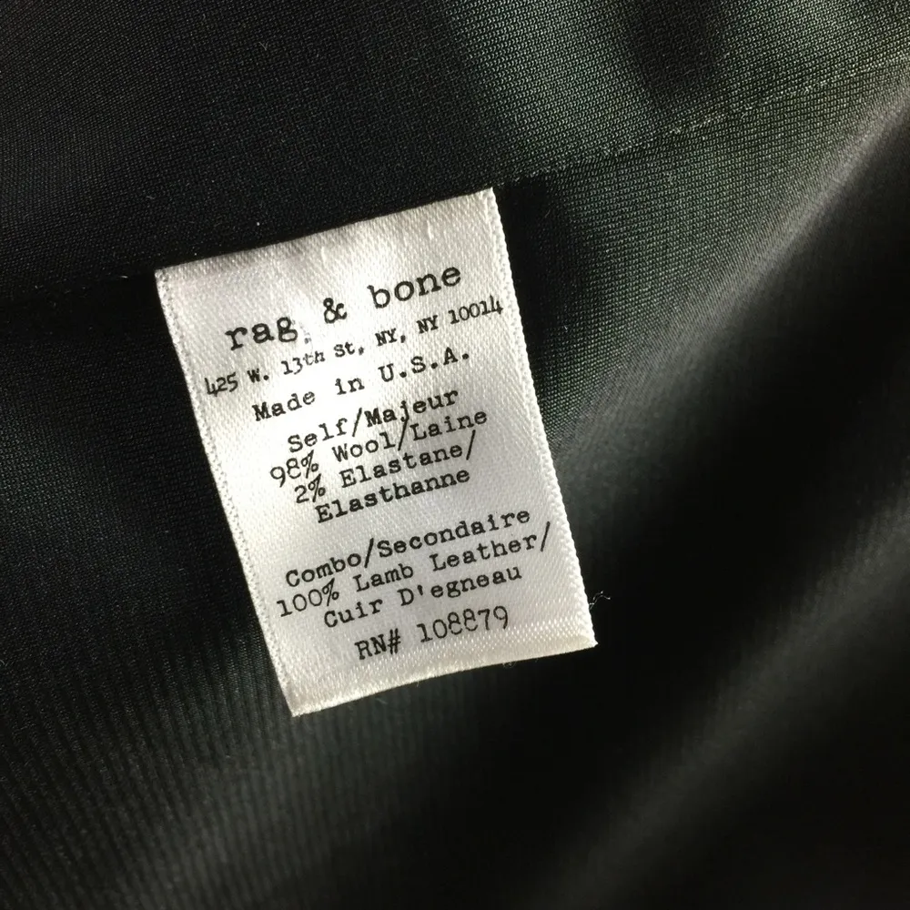 Rag & Bone Wool & Leather Wrap Skirt Navy 2 - Image 5