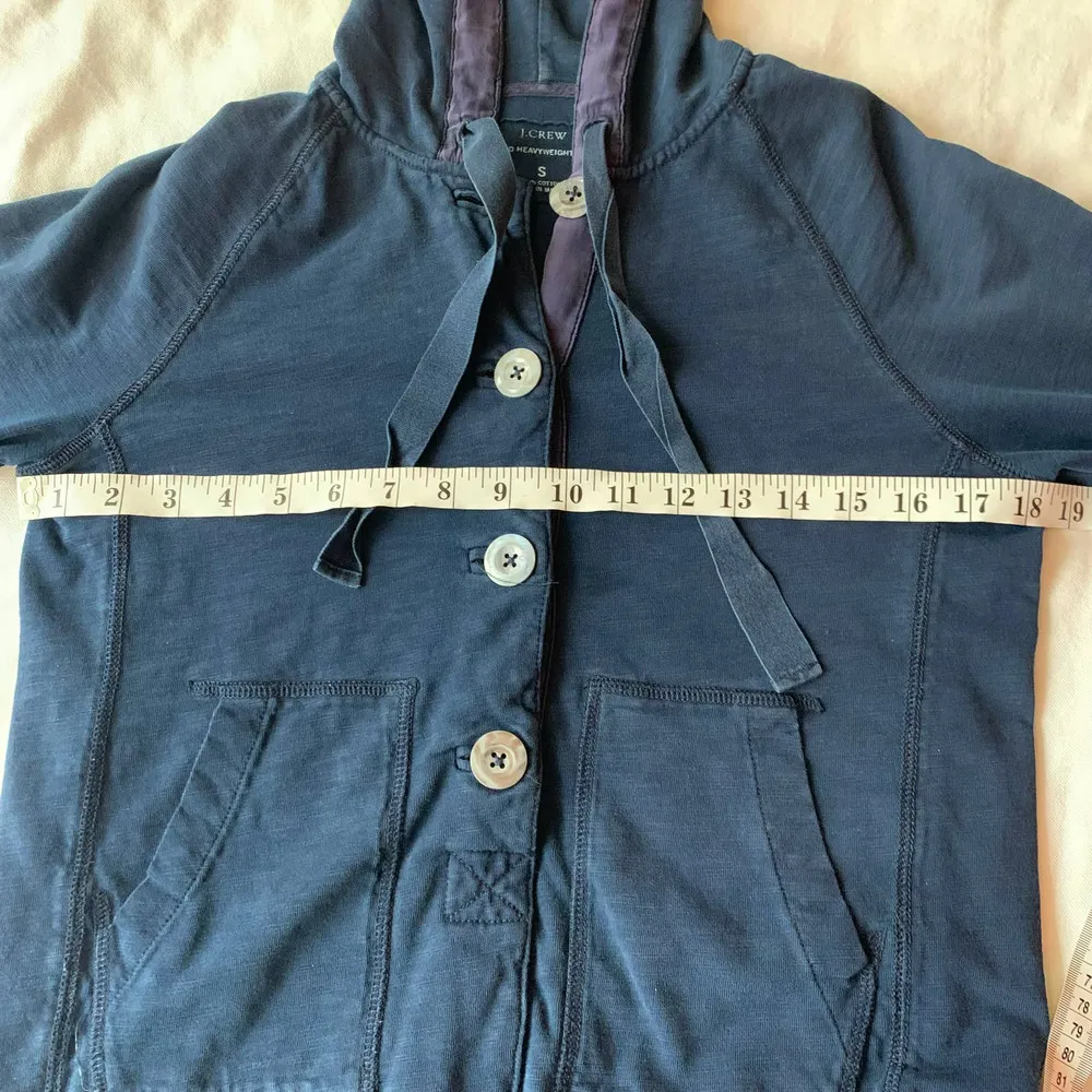 J.Crew Women's Washed Heavyweight Jersey Jacket Navy Size Small - Image 9