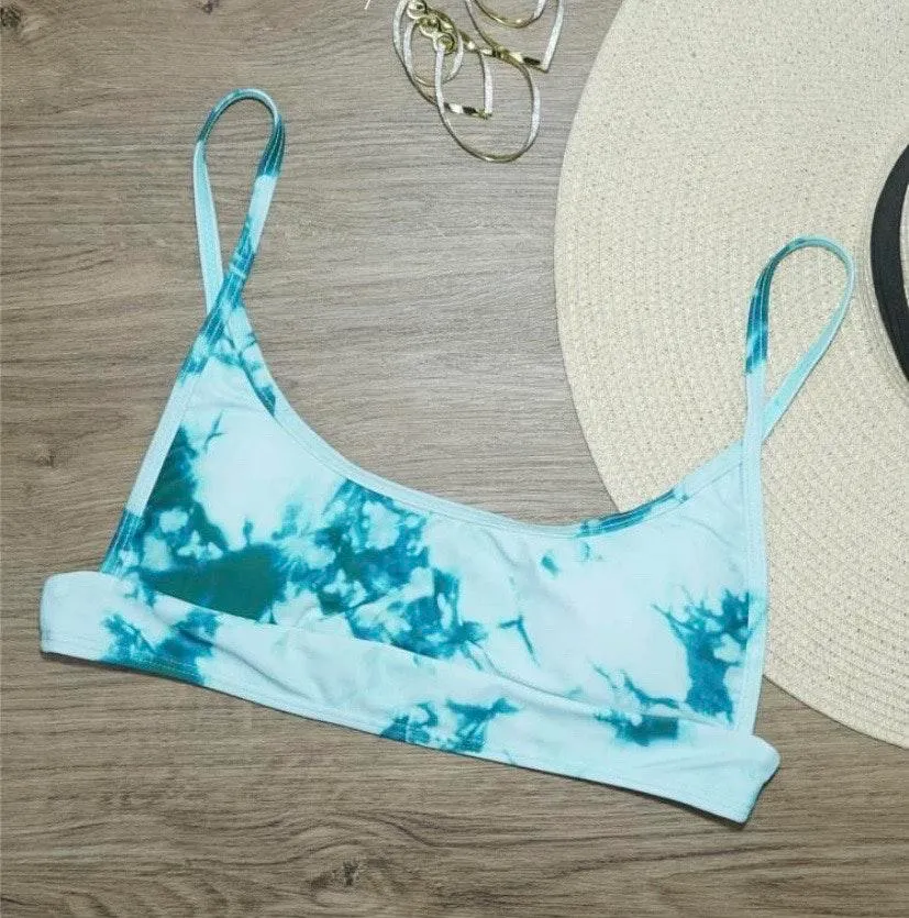 SheIn teal tie dye bikini top! - Image 2