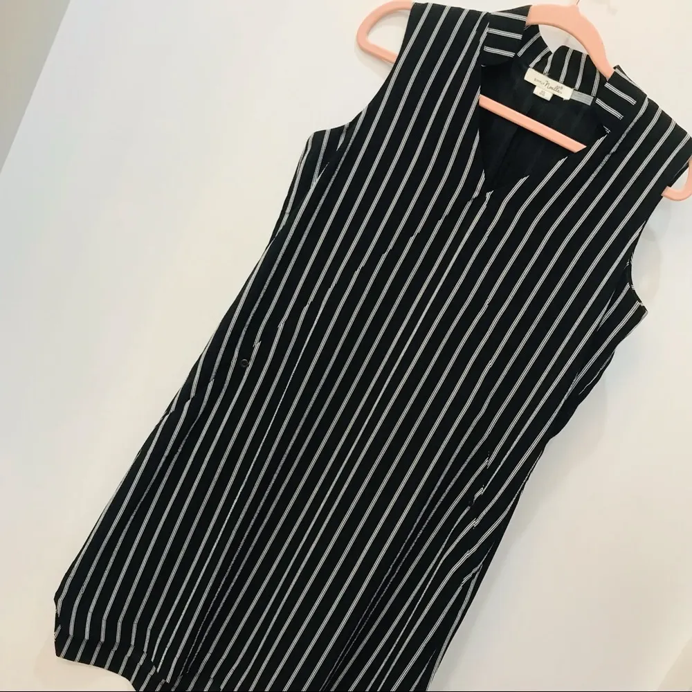 Simply Noelle boutique black dress white stripes sz XS - Image 100