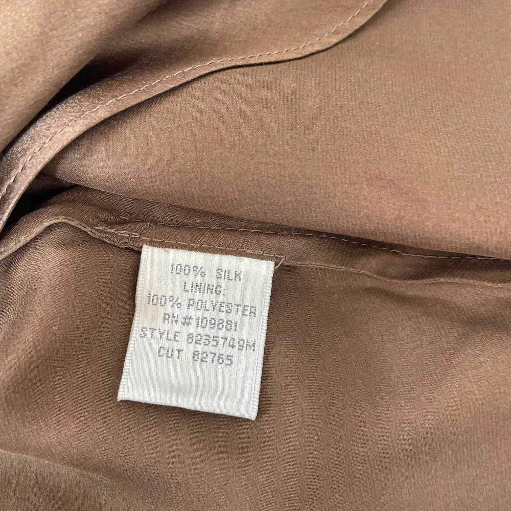 Donna Ricco NWT  Women’s Brown Silk Midi Halter Dress Size 8 - Image 8