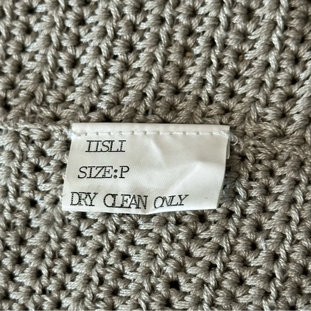 IISLI Women’s Size S P Beige Silver Sequin Open Sweater Cardigan Jacket Tan - Image 8