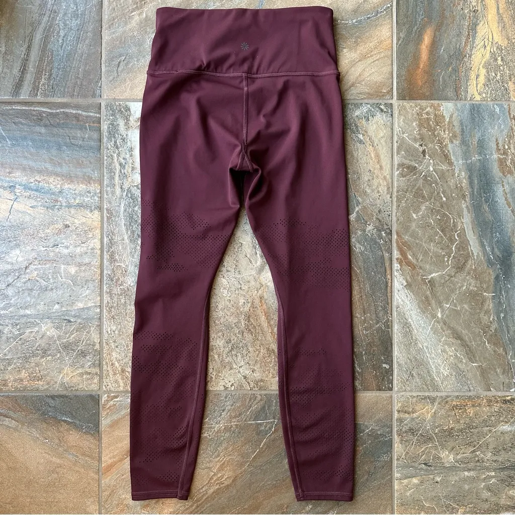 Athleta Persistence Laser Cut 7/8 Tight Antique Burgundy Women’s Size XS - Image 5
