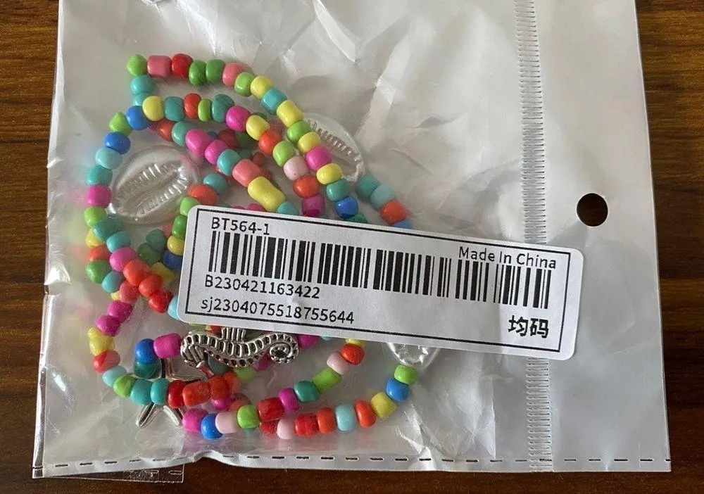 SheIn NWT Set of 3 Beaded Anklets - Image 7