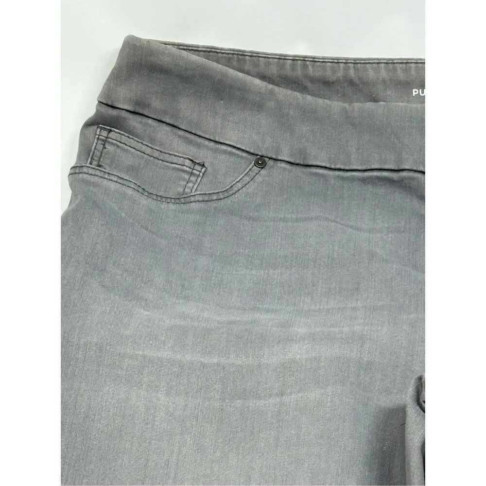 Chico’s gray metal button ankle pull on jegging chino Size 16R - Image 3