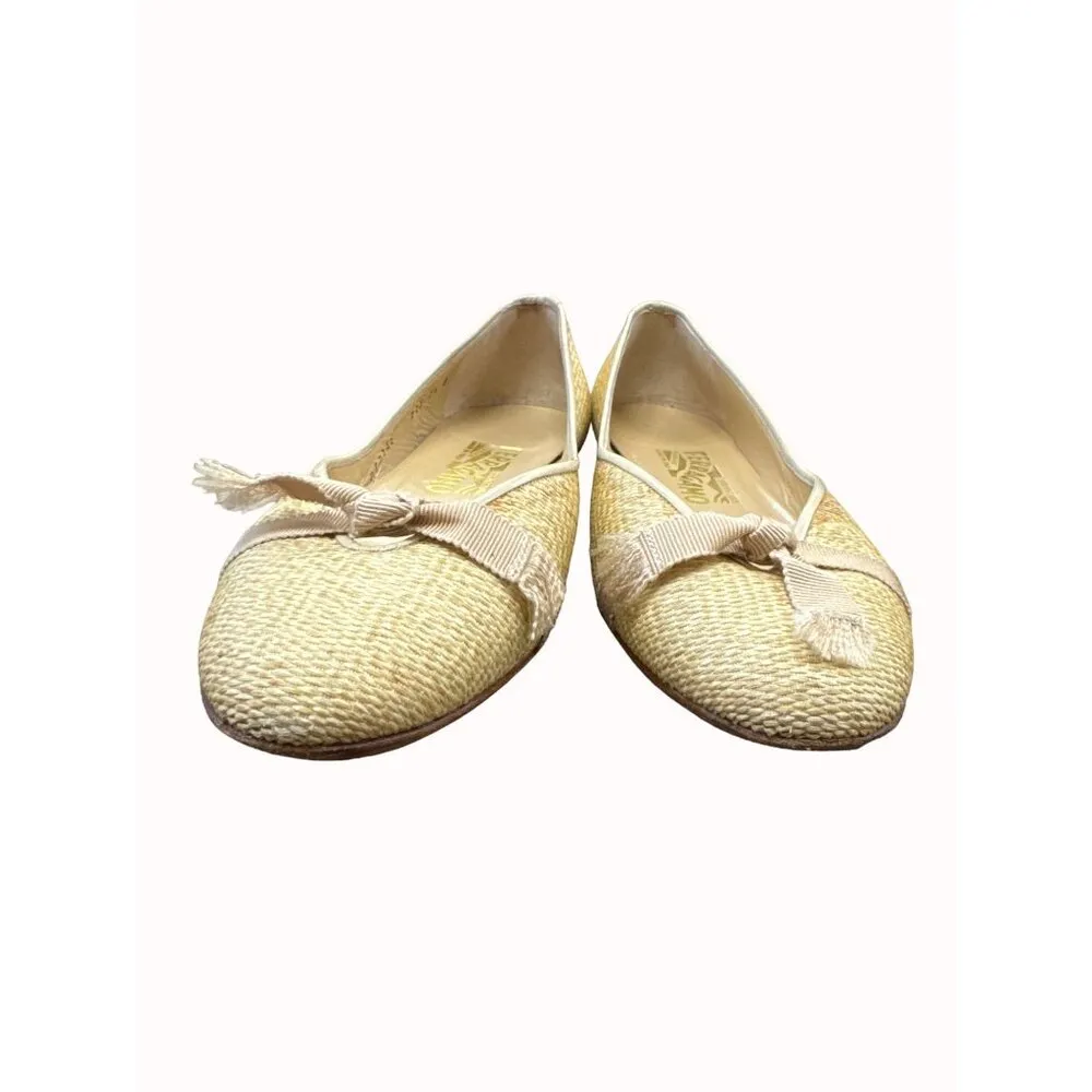 Salvatore Ferragamo women’s beige leather shoes flats SKU 6380 - Image 5