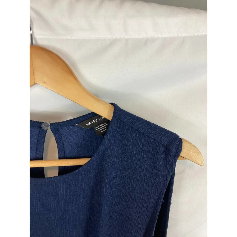 NWT Maggy London Navy Tie Waist Sleeveless Dress size 8 - Image 3