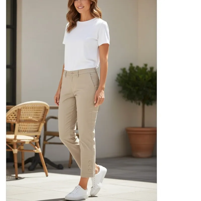 Chadwick's Tan Peddle Pusher Button Cuff Crop Pant size 10 - Image 2