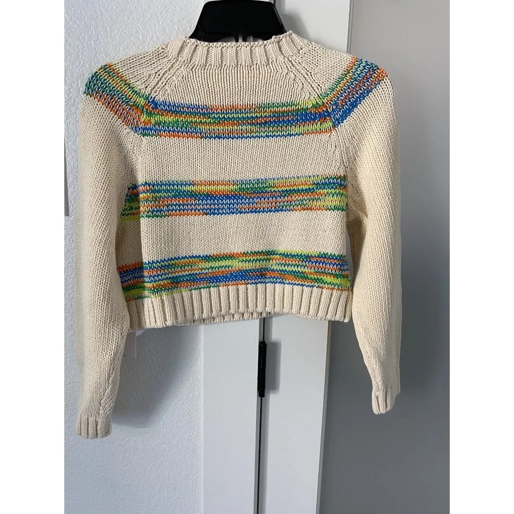 $375 NWT RE/DONE BABY RAGLAN CREWNECK IVORY SPACE DYE SZ SMALL - Image 8