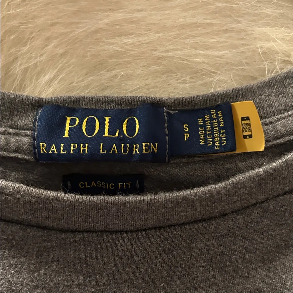 Polo by Ralph Lauren Charcoal Tee with Multicolor Logo Gray - Image 3